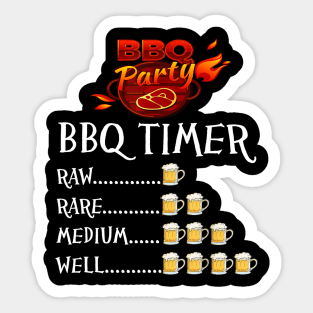 BBQ Timer  Beer Gift for Barbecue Beer and Meat lovers Sticker